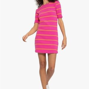 Sanctuary Pink Orange Ribbed Dress